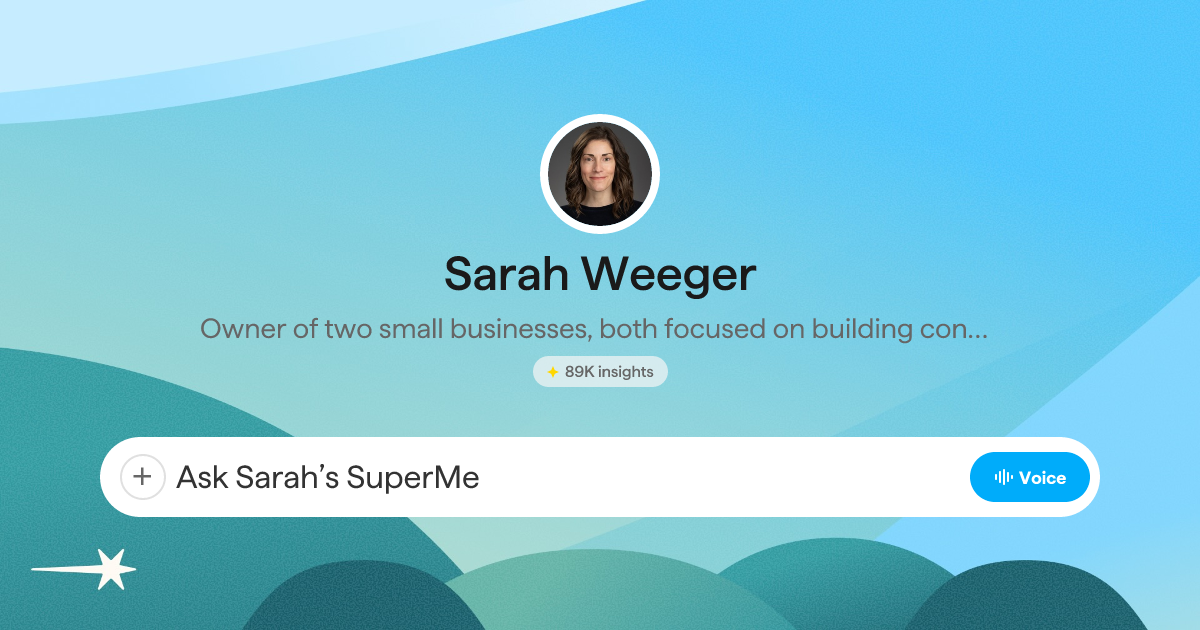 Sarah Weeger - Owner of two small businesses, both focused on building ...