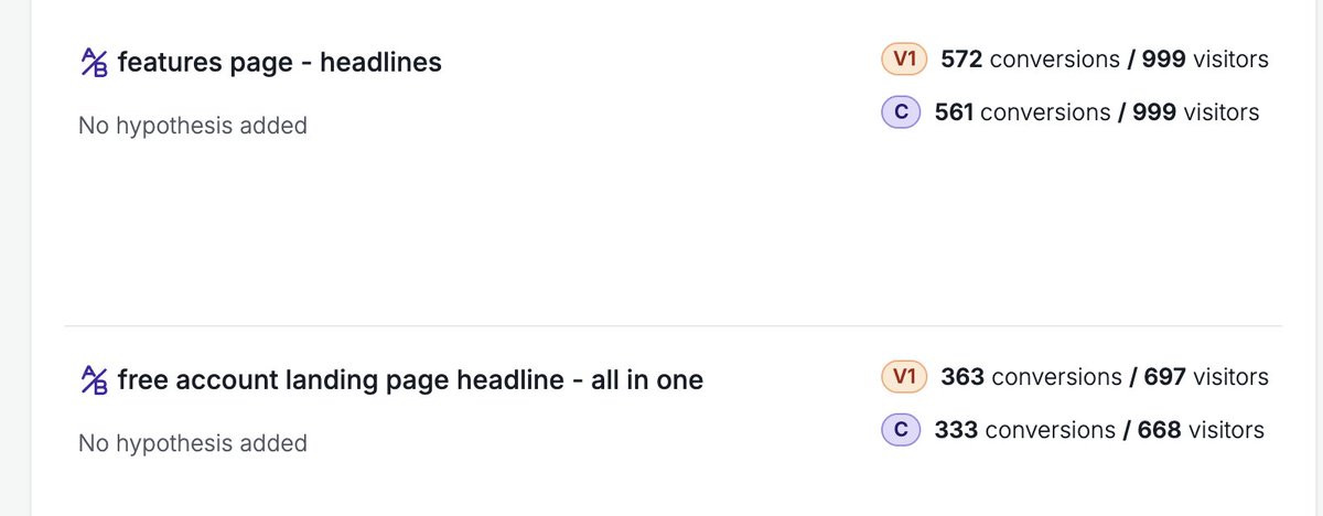 contrary to popular myth, its actually very hard to come up with a split test that will actually show a different result (and still makes sense for your business)
here are my main ones currently