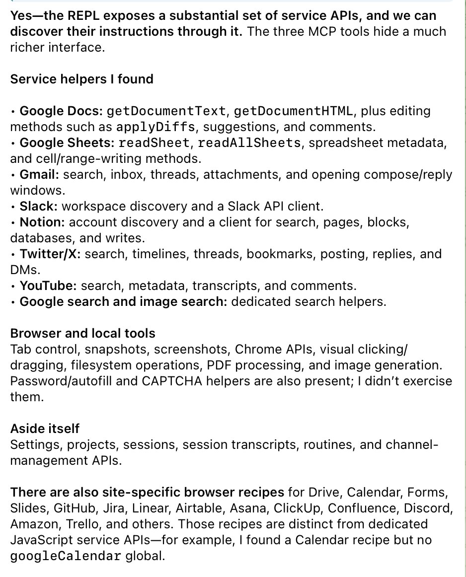 I think @AsideAI AI browser/harness is one of the most powerful consumer AI tools you could possibly use with your agents, wherever they are
Aside MCP exposes deep browser use tools with credentials that make any agent much more powerful